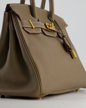 *RARE* Hermès Birkin 30 Retourne Bag in Etoupe Togo Leather with Gold Hardware