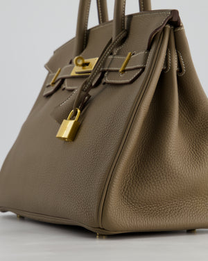 *RARE* Hermès Birkin 30 Retourne Bag in Etoupe Togo Leather with Gold Hardware