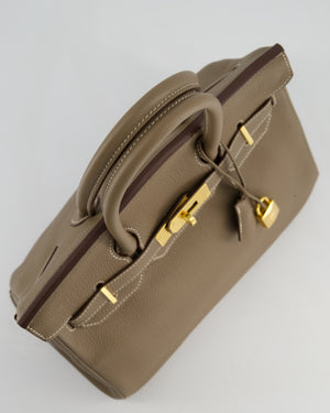 *RARE* Hermès Birkin 30 Retourne Bag in Etoupe Togo Leather with Gold Hardware