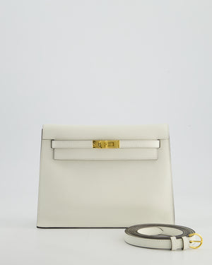 *RARE* Hermès Kelly Danse Verso Bag in Craie Evercolor Leather and Kraft Interior with Gold Hardware
