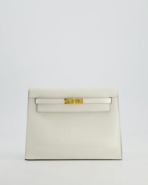 *RARE* Hermès Kelly Danse Verso Bag in Craie Evercolor Leather and Kraft Interior with Gold Hardware