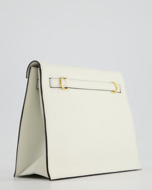 *RARE* Hermès Kelly Danse Verso Bag in Craie Evercolor Leather and Kraft Interior with Gold Hardware