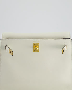 *RARE* Hermès Kelly Danse Verso Bag in Craie Evercolor Leather and Kraft Interior with Gold Hardware