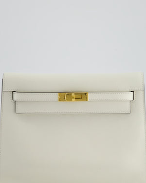 *RARE* Hermès Kelly Danse Verso Bag in Craie Evercolor Leather and Kraft Interior with Gold Hardware