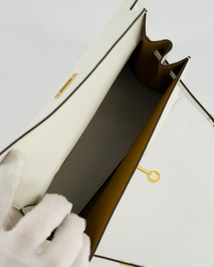 *RARE* Hermès Kelly Danse Verso Bag in Craie Evercolor Leather and Kraft Interior with Gold Hardware