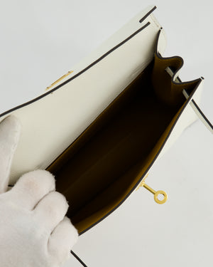 *RARE* Hermès Kelly Danse Verso Bag in Craie Evercolor Leather and Kraft Interior with Gold Hardware