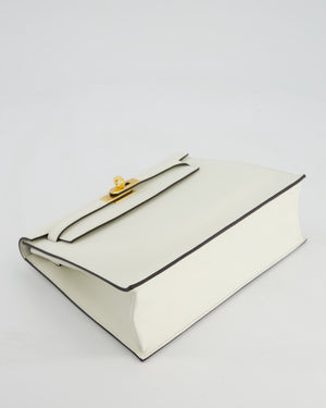 *RARE* Hermès Kelly Danse Verso Bag in Craie Evercolor Leather and Kraft Interior with Gold Hardware