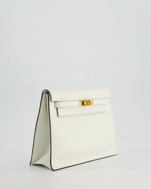 *RARE* Hermès Kelly Danse Verso Bag in Craie Evercolor Leather and Kraft Interior with Gold Hardware