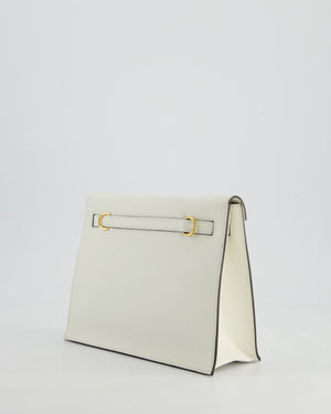 *RARE* Hermès Kelly Danse Verso Bag in Craie Evercolor Leather and Kraft Interior with Gold Hardware