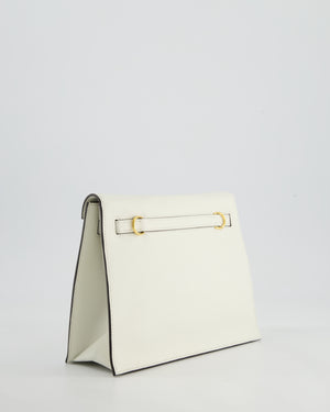 *RARE* Hermès Kelly Danse Verso Bag in Craie Evercolor Leather and Kraft Interior with Gold Hardware