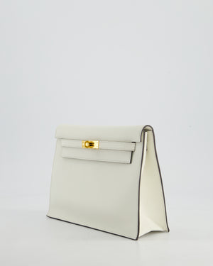 *RARE* Hermès Kelly Danse Verso Bag in Craie Evercolor Leather and Kraft Interior with Gold Hardware