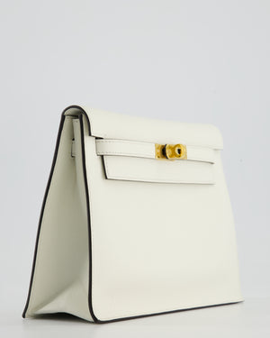 *RARE* Hermès Kelly Danse Verso Bag in Craie Evercolor Leather and Kraft Interior with Gold Hardware