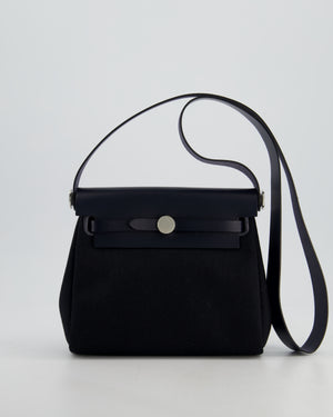 *NEW RELEASE & FIRE PRICE* Hermès Herbag Zip 20 Bag in Bleu Indigo Viking Canvas & Bleu Indigo Vache Hunter Leather with Palladium Hardware