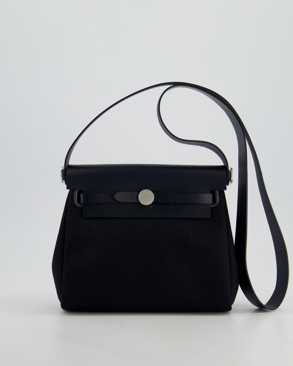 *NEW RELEASE & FIRE PRICE* Hermès Herbag Zip 20 Bag in Bleu Indigo Viking Canvas & Bleu Indigo Vache Hunter Leather with Palladium Hardware