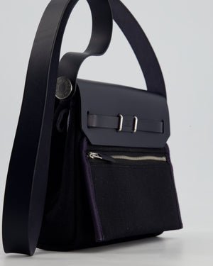 *NEW RELEASE & FIRE PRICE* Hermès Herbag Zip 20 Bag in Bleu Indigo Viking Canvas & Bleu Indigo Vache Hunter Leather with Palladium Hardware