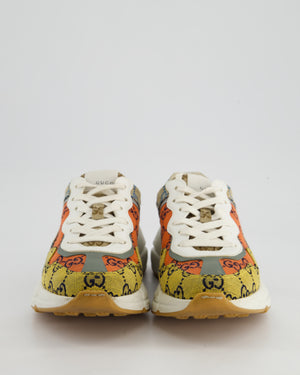 Gucci Rython GG Multi Orange Logo Trainers Size EU 37