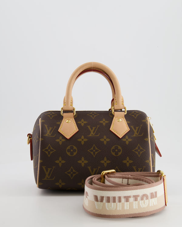 Louis Vuitton Speedy Bandoulière 20 Bag in Brown Monogram Canvas with Beige Canvas Strap and Gold Hardware RRP £1,650