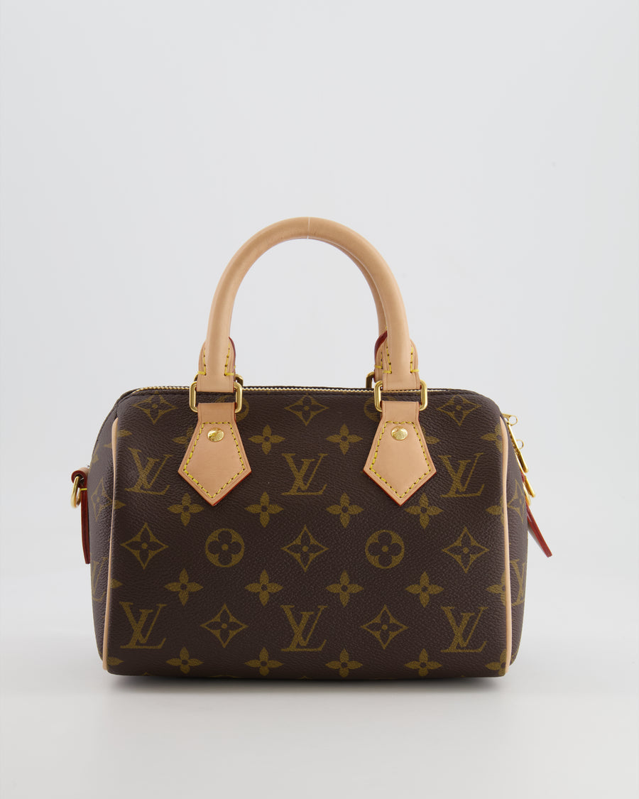 Louis Vuitton Speedy Bandoulière 20 Bag in Brown Monogram Canvas with Beige Canvas Strap and Gold Hardware RRP £1,650