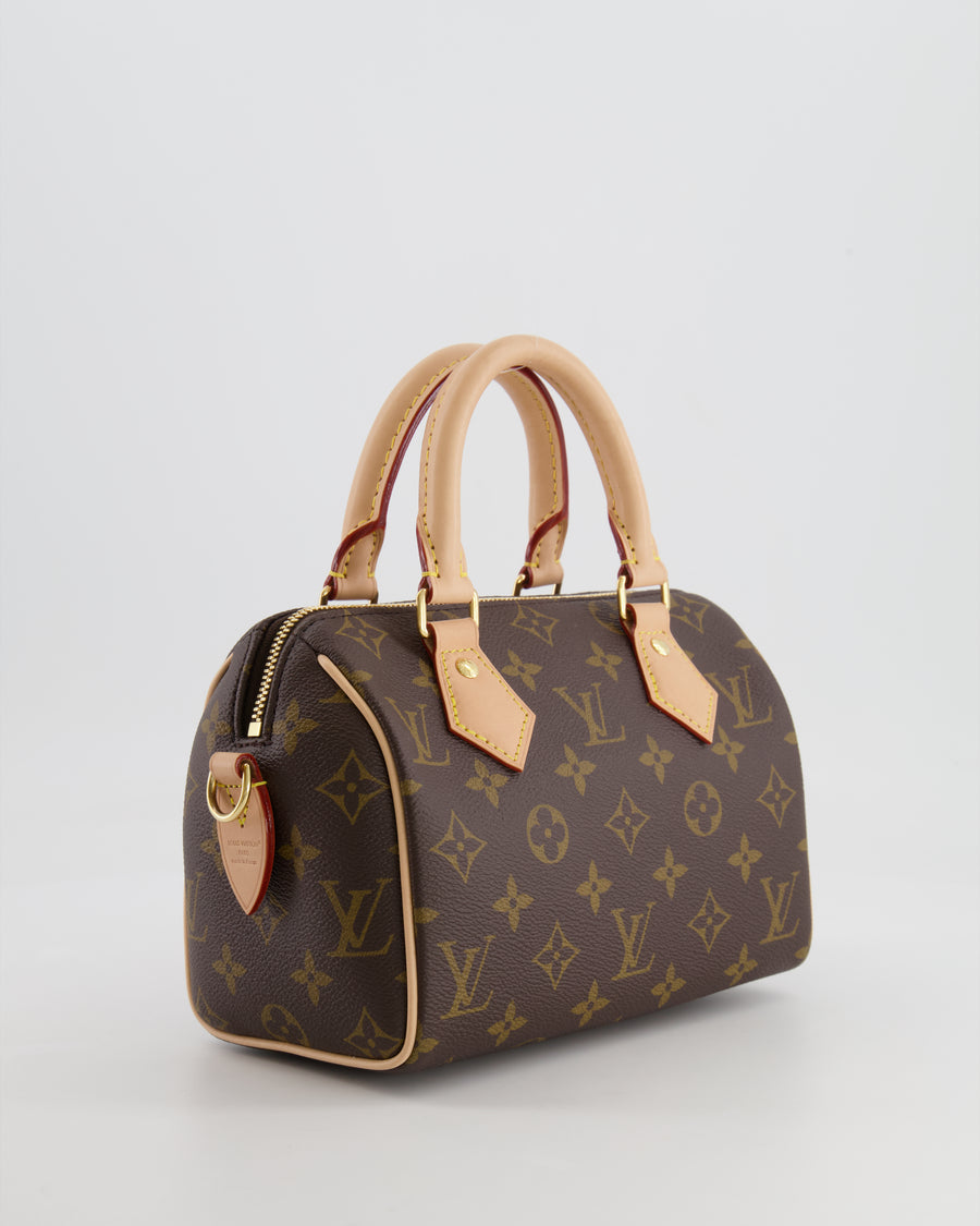 Louis Vuitton Speedy Bandoulière 20 Bag in Brown Monogram Canvas with Beige Canvas Strap and Gold Hardware RRP £1,650