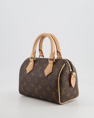 Louis Vuitton Speedy Bandoulière 20 Bag in Brown Monogram Canvas with Beige Canvas Strap and Gold Hardware RRP £1,650