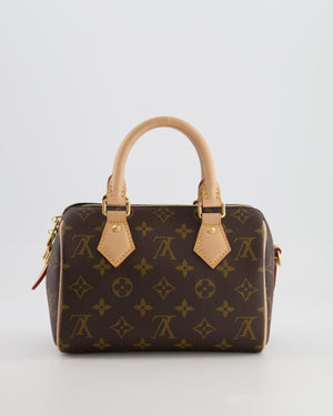 Louis Vuitton Speedy Bandoulière 20 Bag in Brown Monogram Canvas with Beige Canvas Strap and Gold Hardware RRP £1,650