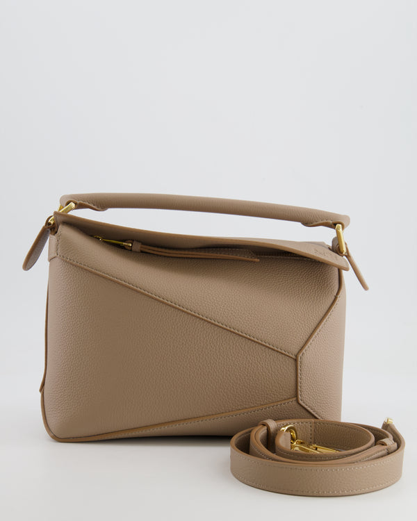 Loewe Small Puzzle Edge Bag in Sand Beige Grained Calfskin Leather with Gold Hardware RRP £2,700
