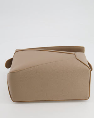 Loewe Small Puzzle Edge Bag in Sand Beige Grained Calfskin Leather with Gold Hardware RRP £2,700