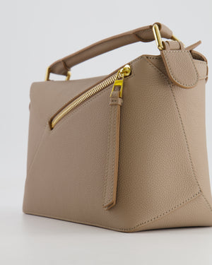 Loewe Small Puzzle Edge Bag in Sand Beige Grained Calfskin Leather with Gold Hardware RRP £2,700