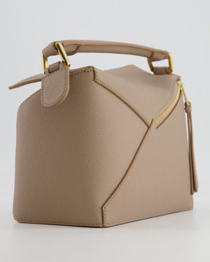 Loewe Small Puzzle Edge Bag in Sand Beige Grained Calfskin Leather with Gold Hardware RRP £2,700