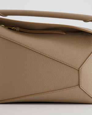 Loewe Small Puzzle Edge Bag in Sand Beige Grained Calfskin Leather with Gold Hardware RRP £2,700