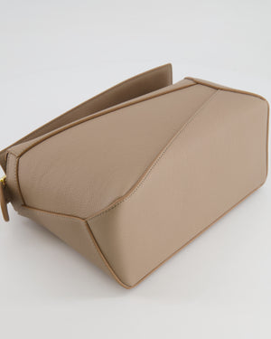 Loewe Small Puzzle Edge Bag in Sand Beige Grained Calfskin Leather with Gold Hardware RRP £2,700