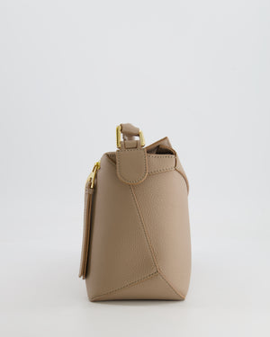 Loewe Small Puzzle Edge Bag in Sand Beige Grained Calfskin Leather with Gold Hardware RRP £2,700