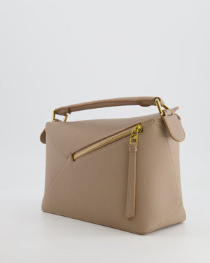 Loewe Small Puzzle Edge Bag in Sand Beige Grained Calfskin Leather with Gold Hardware RRP £2,700