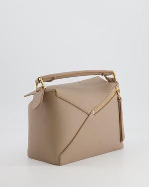 Loewe Small Puzzle Edge Bag in Sand Beige Grained Calfskin Leather with Gold Hardware RRP £2,700