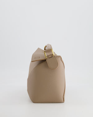 Loewe Small Puzzle Edge Bag in Sand Beige Grained Calfskin Leather with Gold Hardware RRP £2,700