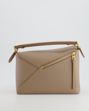 Loewe Small Puzzle Edge Bag in Sand Beige Grained Calfskin Leather with Gold Hardware RRP £2,700