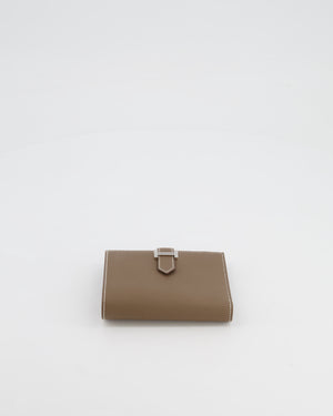 Hermès Bearn Compact Wallet in Etoupe Epsom Leather with Palladium Hardware RRP £2,630