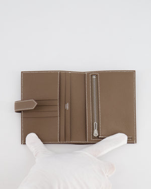 Hermès Bearn Compact Wallet in Etoupe Epsom Leather with Palladium Hardware RRP £2,630