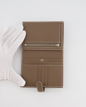 Hermès Bearn Compact Wallet in Etoupe Epsom Leather with Palladium Hardware RRP £2,630