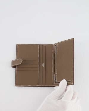 Hermès Bearn Compact Wallet in Etoupe Epsom Leather with Palladium Hardware RRP £2,630