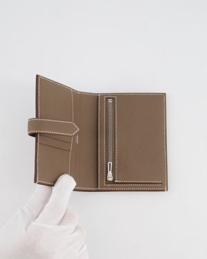 Hermès Bearn Compact Wallet in Etoupe Epsom Leather with Palladium Hardware RRP £2,630