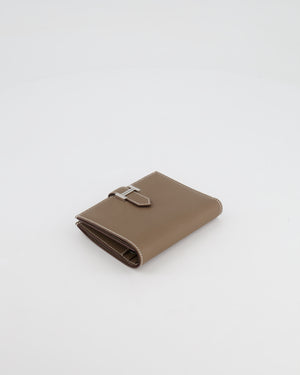 Hermès Bearn Compact Wallet in Etoupe Epsom Leather with Palladium Hardware RRP £2,630