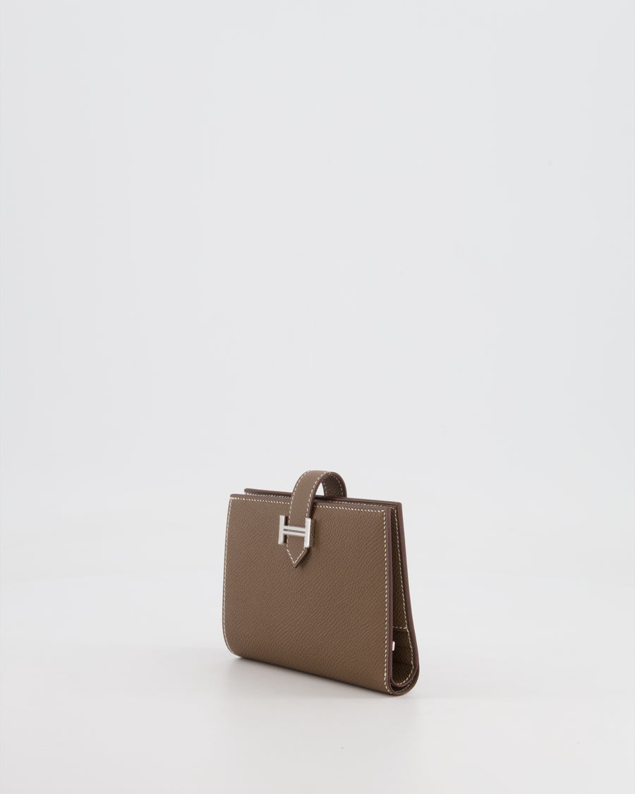 Hermès Bearn Compact Wallet in Etoupe Epsom Leather with Palladium Hardware RRP £2,630