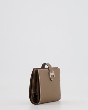 Hermès Bearn Compact Wallet in Etoupe Epsom Leather with Palladium Hardware RRP £2,630