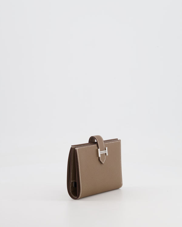 Hermès Bearn Compact Wallet in Etoupe Epsom Leather with Palladium Hardware RRP £2,630