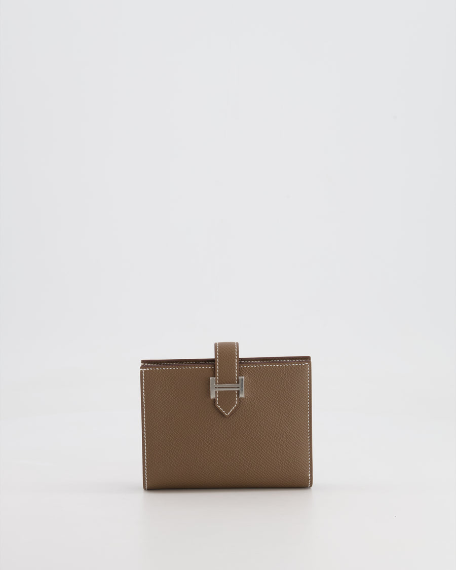 Hermès Bearn Compact Wallet in Etoupe Epsom Leather with Palladium Hardware RRP £2,630