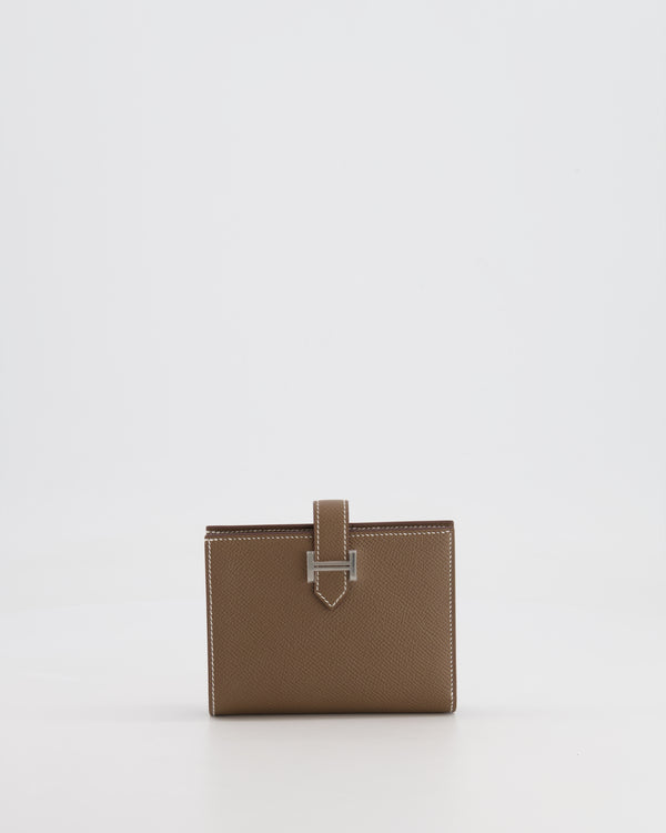 Hermès Bearn Compact Wallet in Etoupe Epsom Leather with Palladium Hardware RRP £2,630
