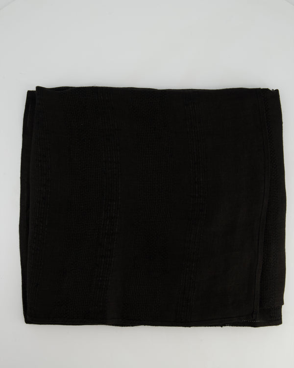 Ermanno Scervino Life Black Linen Long Shawl