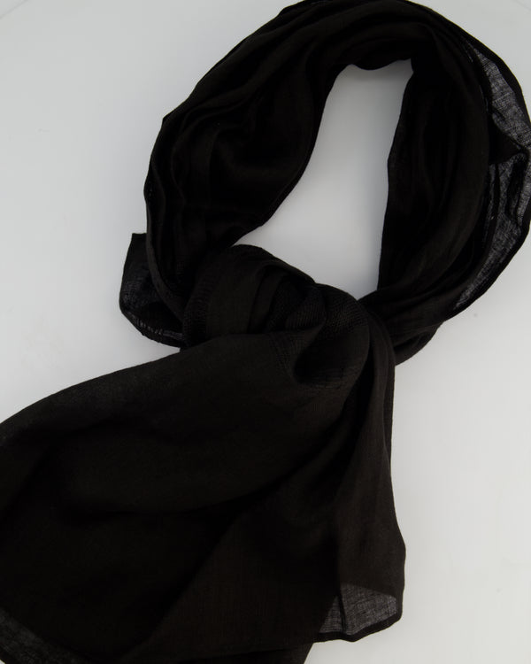 Ermanno Scervino Life Black Linen Long Shawl
