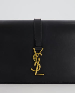 Saint Laurent Black Messenger Leather Bag with Gold Hardware